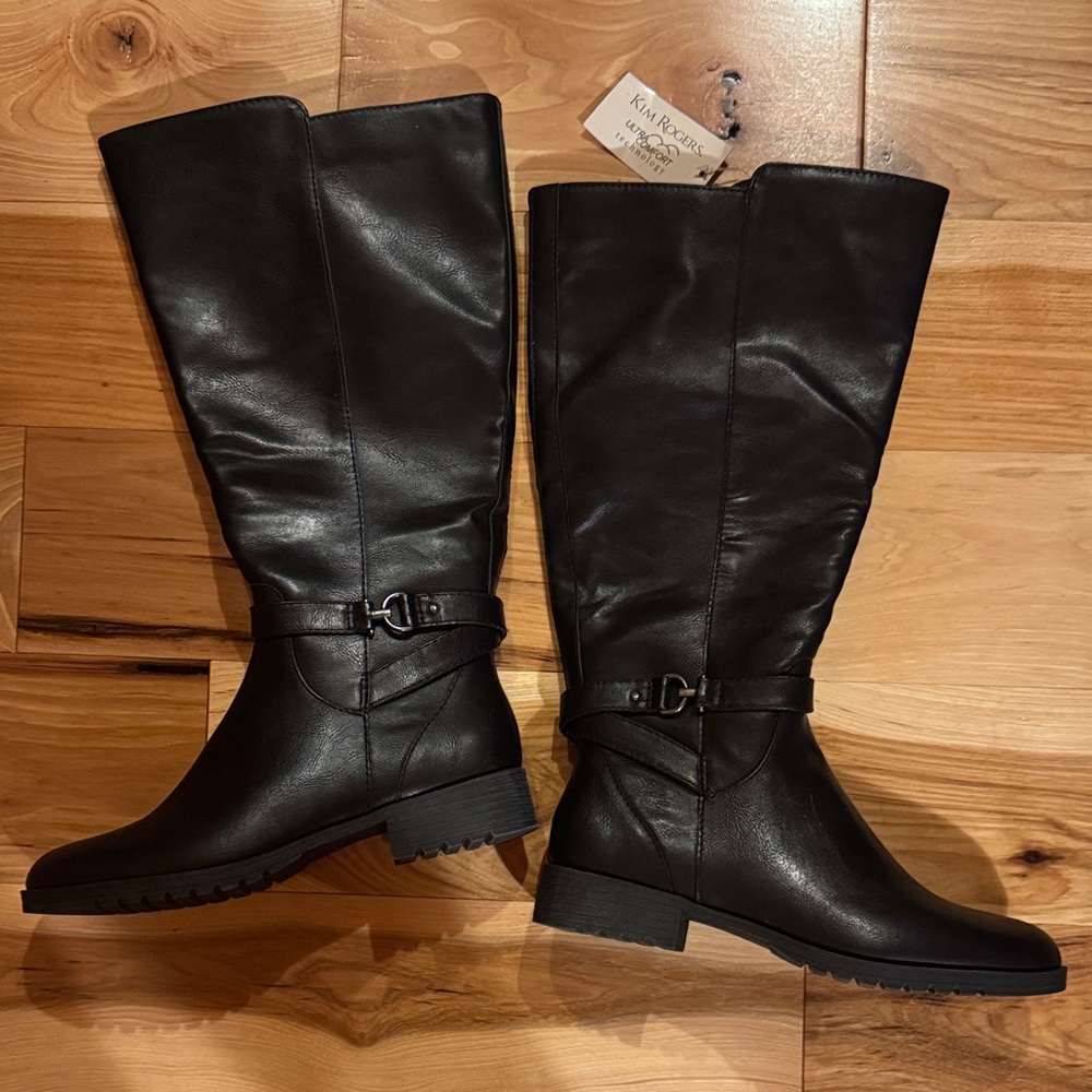 Kim Rogers Black Boots NWT, Wide Calf Size 8 1/2
